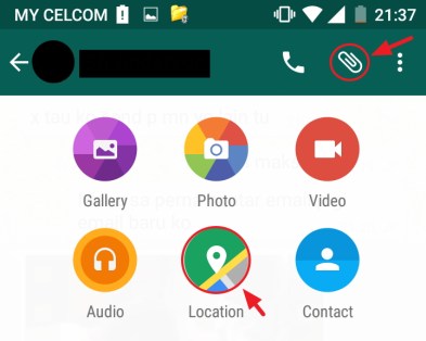 Kongsi Lokasi dalam WhatsApp